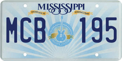 MS license plate MCB195