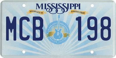 MS license plate MCB198