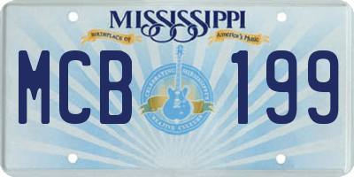 MS license plate MCB199