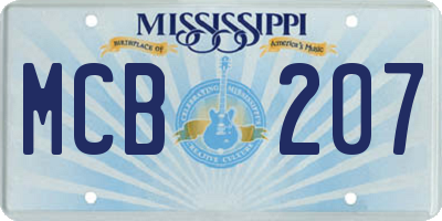 MS license plate MCB207