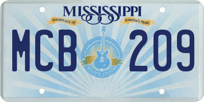 MS license plate MCB209