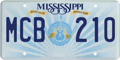 MS license plate MCB210