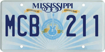MS license plate MCB211