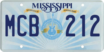 MS license plate MCB212
