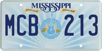 MS license plate MCB213