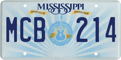 MS license plate MCB214