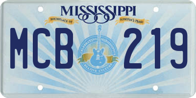 MS license plate MCB219