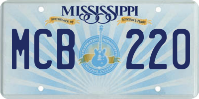 MS license plate MCB220