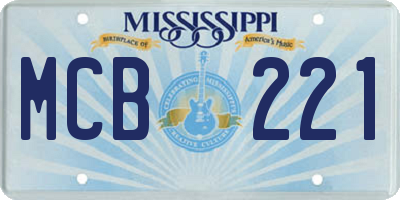MS license plate MCB221