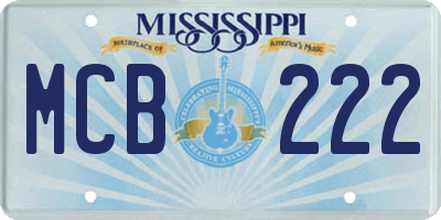 MS license plate MCB222