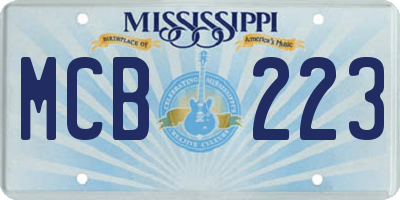 MS license plate MCB223
