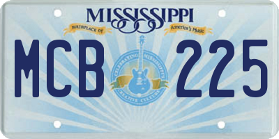 MS license plate MCB225