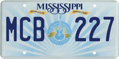 MS license plate MCB227