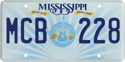 MS license plate MCB228