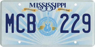 MS license plate MCB229
