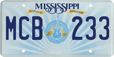 MS license plate MCB233