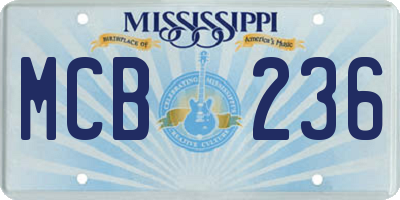 MS license plate MCB236