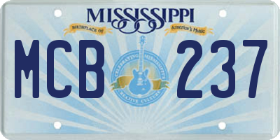 MS license plate MCB237