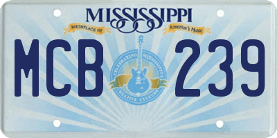 MS license plate MCB239