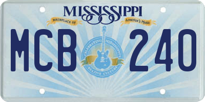 MS license plate MCB240