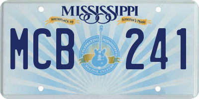 MS license plate MCB241