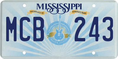 MS license plate MCB243