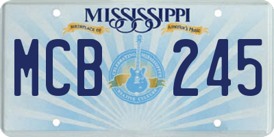 MS license plate MCB245