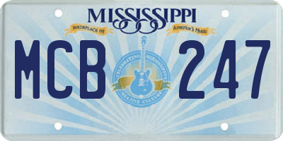 MS license plate MCB247