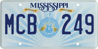 MS license plate MCB249