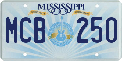 MS license plate MCB250