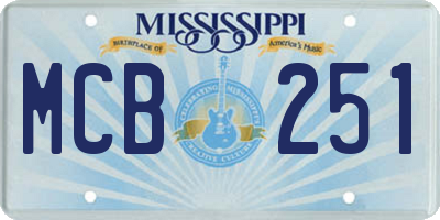 MS license plate MCB251