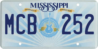MS license plate MCB252
