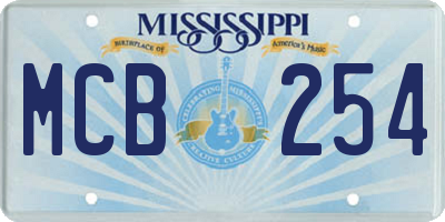 MS license plate MCB254