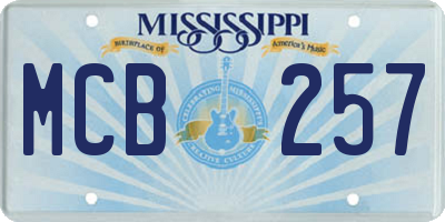 MS license plate MCB257