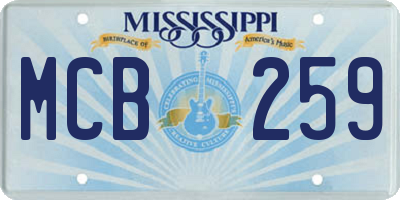 MS license plate MCB259