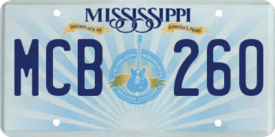 MS license plate MCB260
