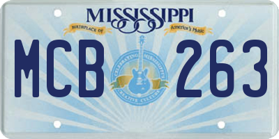 MS license plate MCB263
