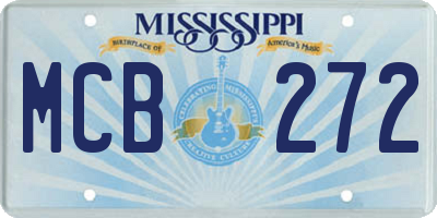 MS license plate MCB272