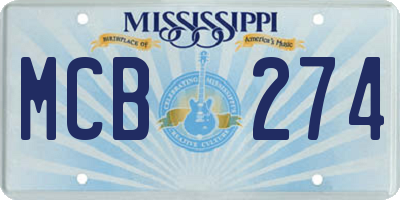 MS license plate MCB274