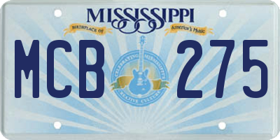 MS license plate MCB275