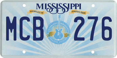 MS license plate MCB276
