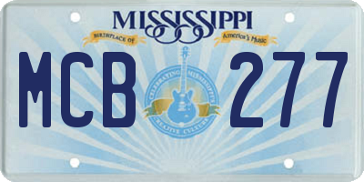 MS license plate MCB277