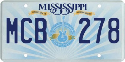 MS license plate MCB278