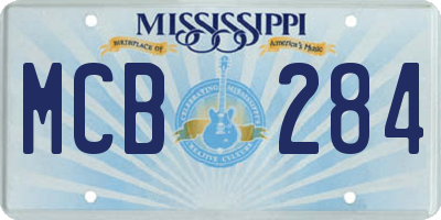 MS license plate MCB284