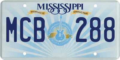 MS license plate MCB288