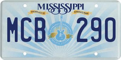 MS license plate MCB290
