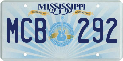 MS license plate MCB292