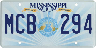 MS license plate MCB294