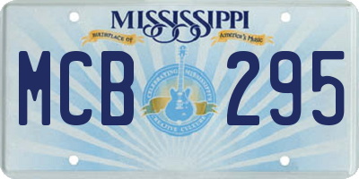 MS license plate MCB295