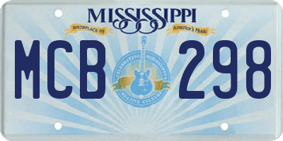 MS license plate MCB298
